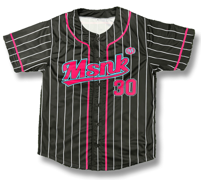 Baseball Shirt - Zwart-roze