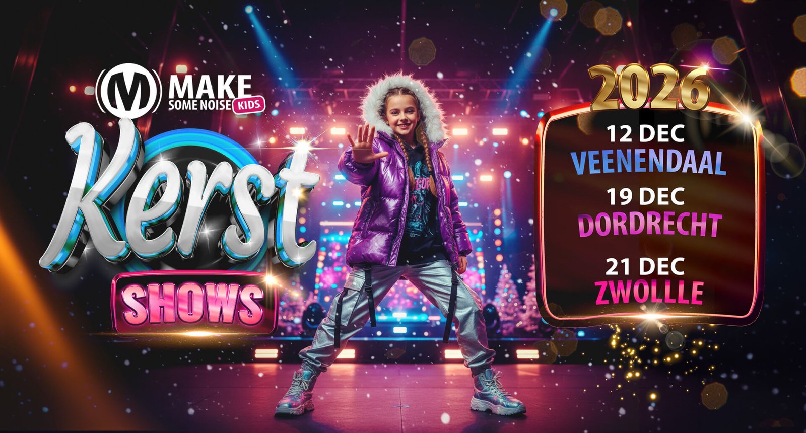 Kerstshow Flyer 2026 – 16×9 met data
